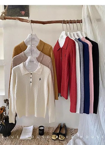 Ralph Lauren Cable-Knit Polo Sweater · A2356