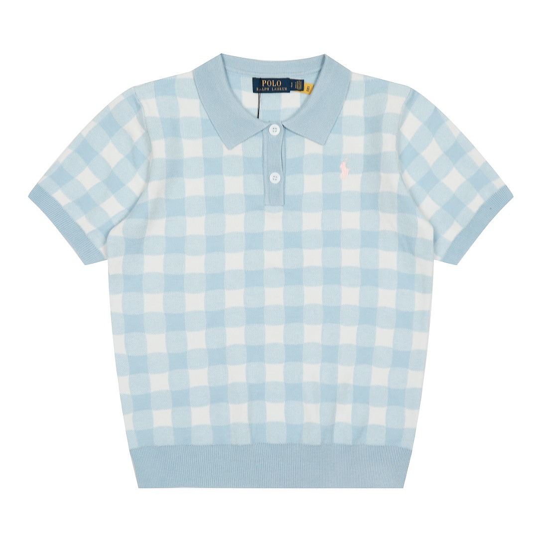 Ralph Lauren Gingham Stretch Mesh Polo Shirt · A3129 — תמונה 6