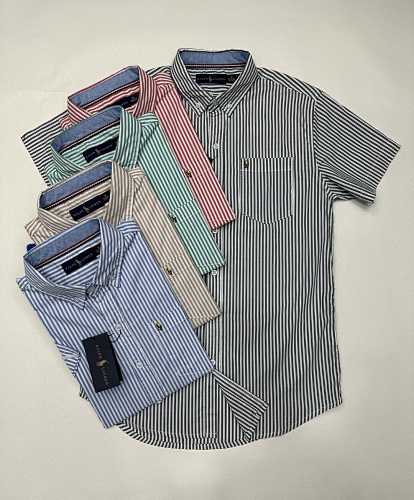 Tommy Hilfiger Short-Sleeve Striped Oxford Shirt · A1883