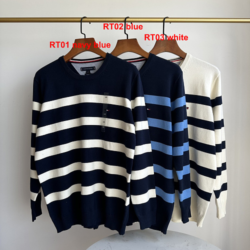Tommy Hilfiger Rugby Stripe Crewneck Sweater · A3386