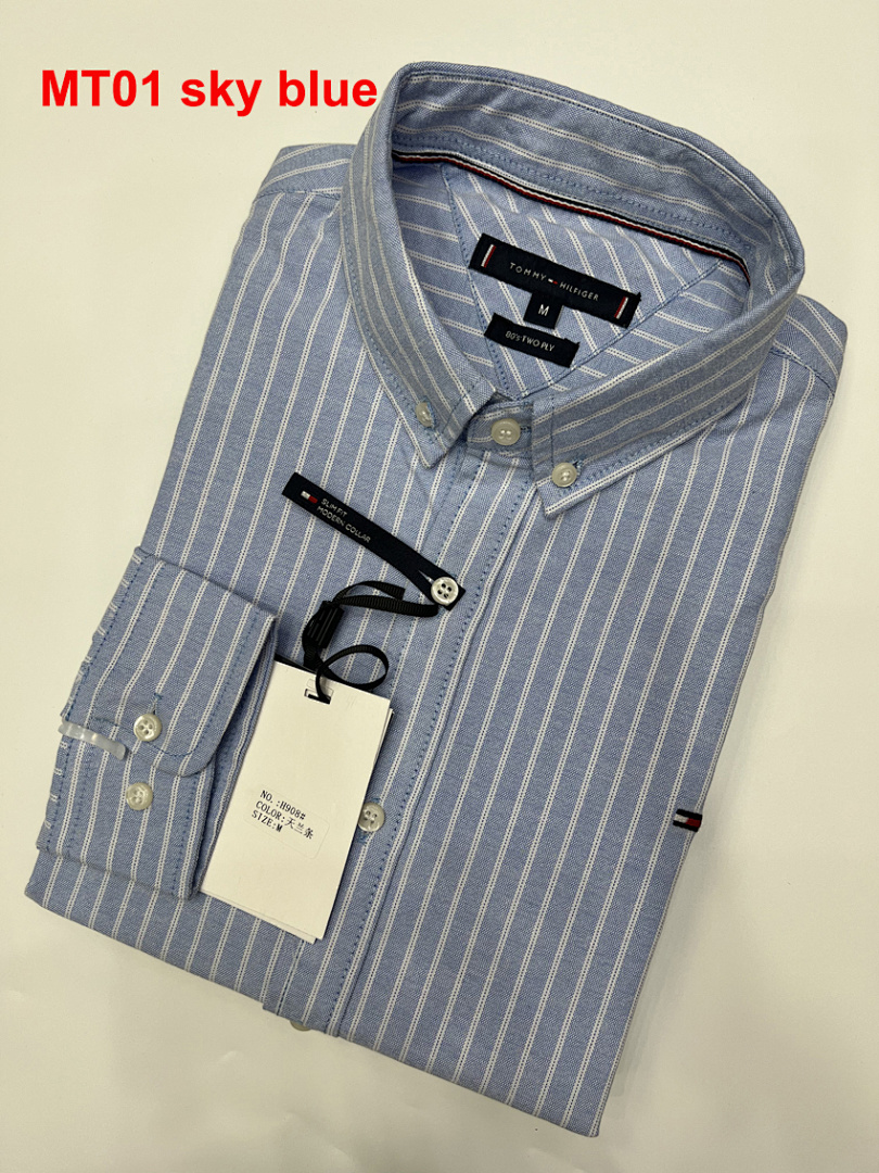 Tommy Hilfiger Regular Fit Stripe Stretch Oxford · A2311 — תמונה 8