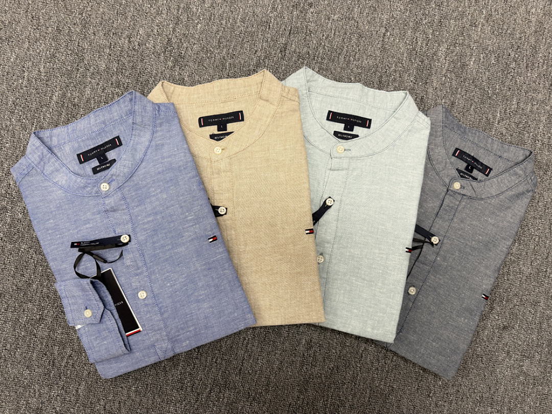 Tommy Hilfiger Regular Fit Band Collar Linen · A3271 — תמונה 39