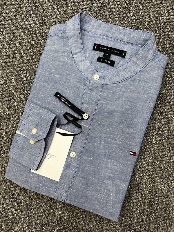Tommy Hilfiger Regular Fit Band Collar Linen · A3271 — תמונה 30