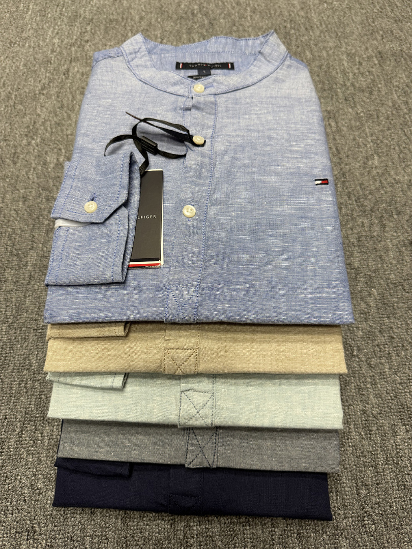 Tommy Hilfiger Regular Fit Band Collar Linen · A3271 — תמונה 18