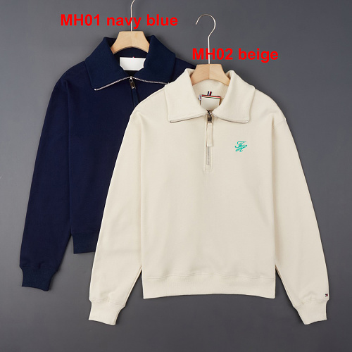 Tommy Hilfiger Logo Embroidery Terry Quarter-Zip Jumper · A3454