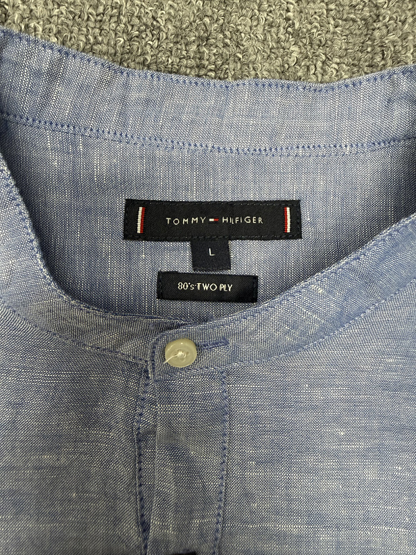 Tommy Hilfiger Regular Fit Band Collar Linen · A3271 — תמונה 7