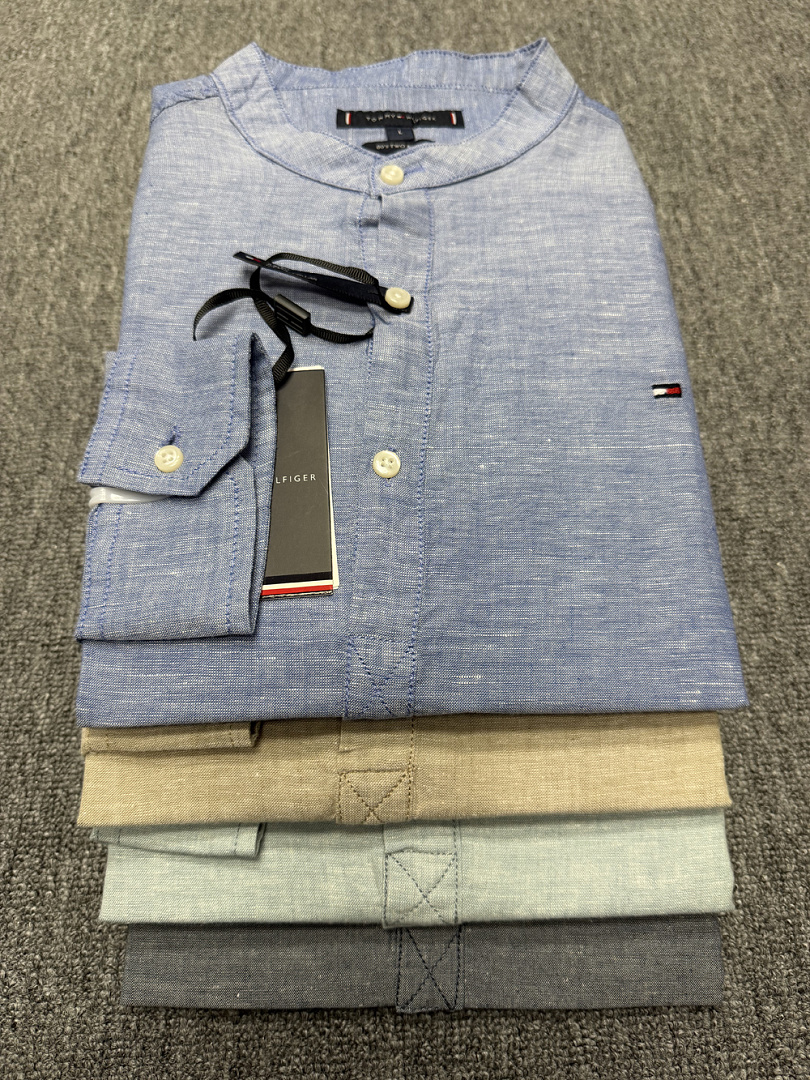 Tommy Hilfiger Regular Fit Band Collar Linen · A3271 — תמונה 31