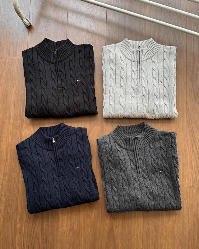 A2937 TM men sweater open collar — תמונה 24
