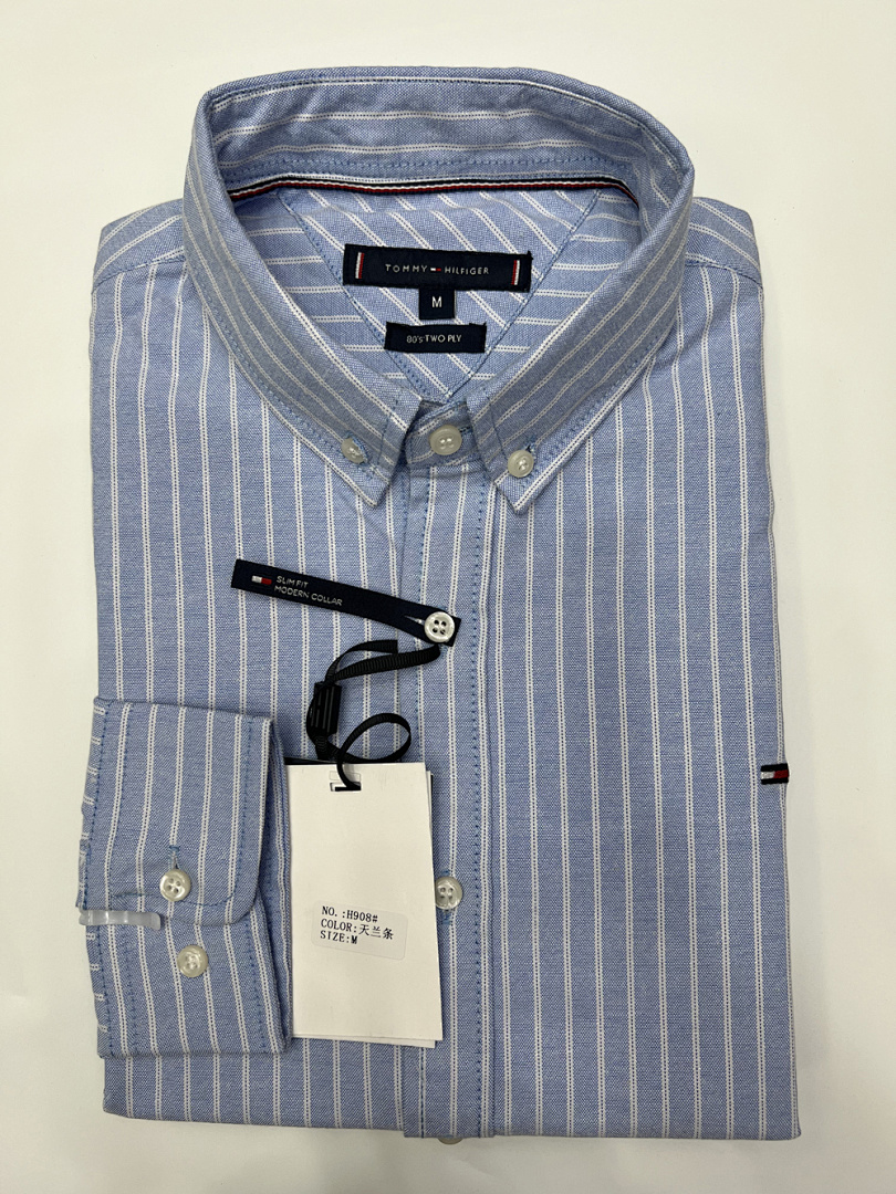 Tommy Hilfiger Regular Fit Stripe Stretch Oxford · A2311 — תמונה 9