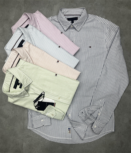 Tommy Hilfiger Regular Fit Stripe Stretch Oxford · A1536