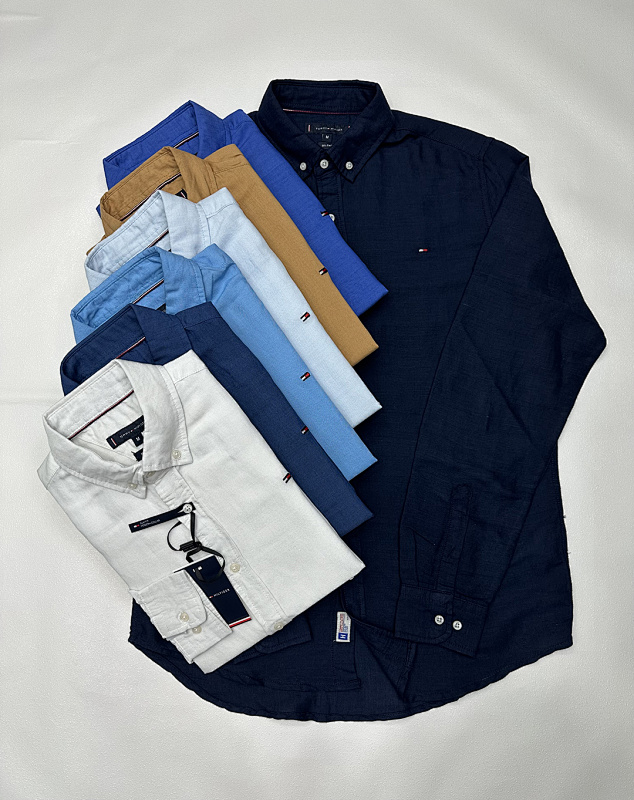 Tommy Hilfiger Regular Fit Linen-Blend Shirt · A2276