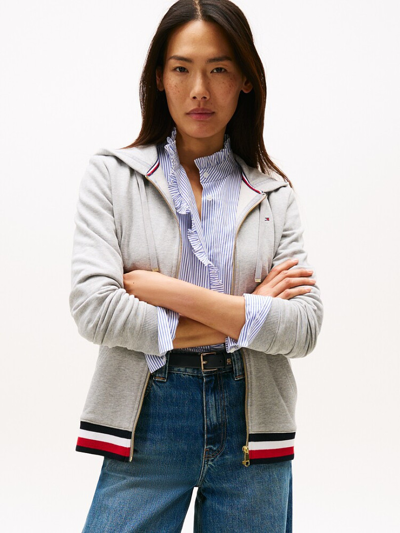 Tommy Hilfiger Signature Stripe Hem Zip Hoodie · A3391 — תמונה 9