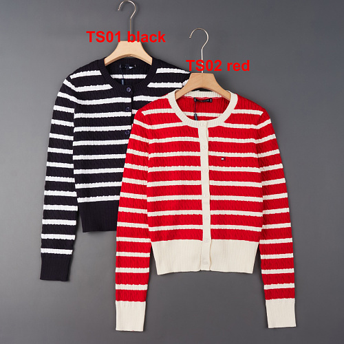 Tommy Hilfiger Stripe Cable Knit Cardigan · A3405