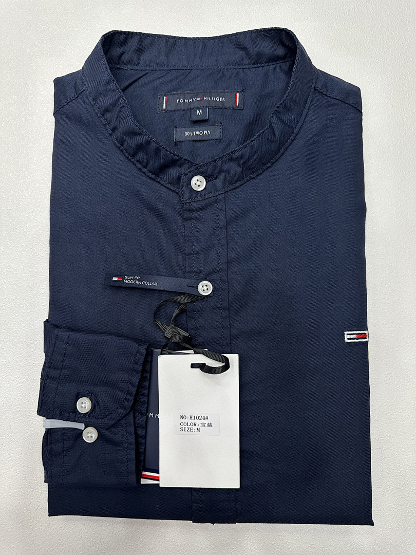 Tommy Hilfiger Regular Fit Band Collar Linen · A2049 — תמונה 16