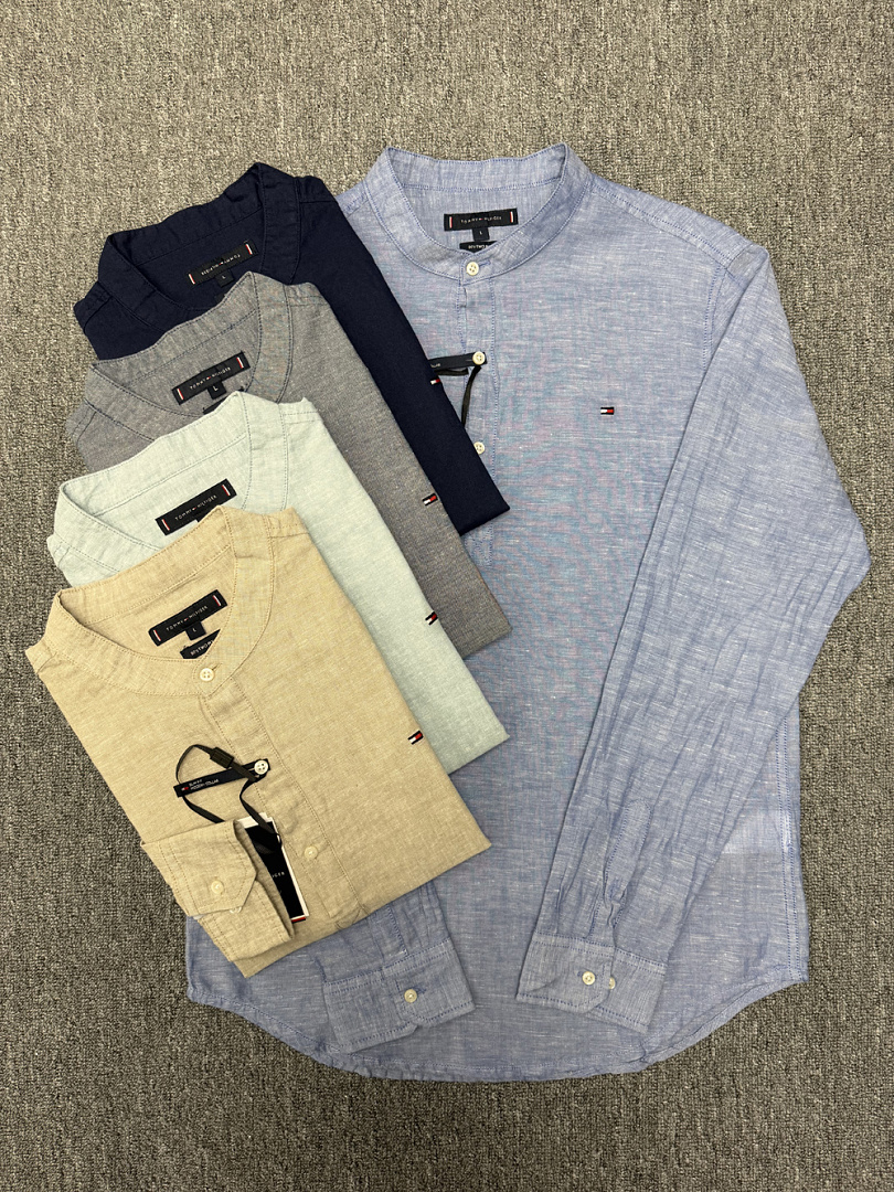 Tommy Hilfiger Regular Fit Band Collar Linen · A3271 — תמונה 20