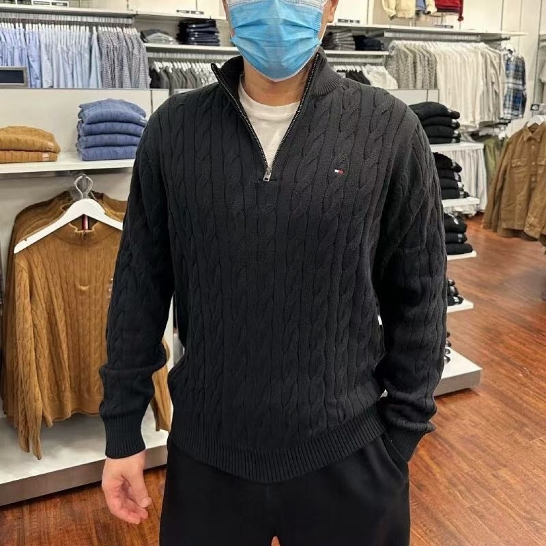 A2937 TM men sweater open collar — תמונה 3