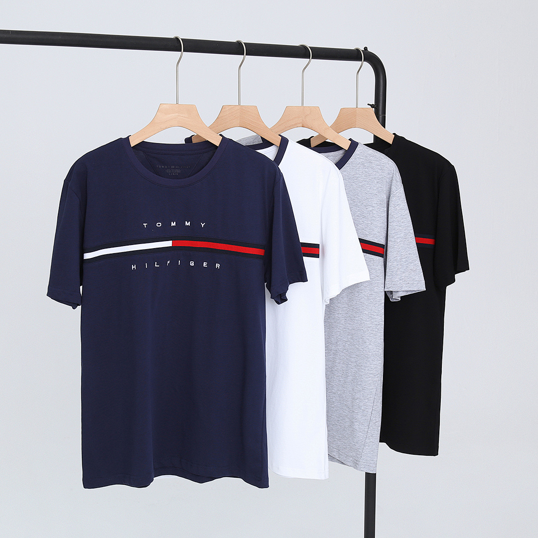 Tommy Hilfiger Embroidered Flag Stripe Logo T-Shirt · A2193 — תמונה 23