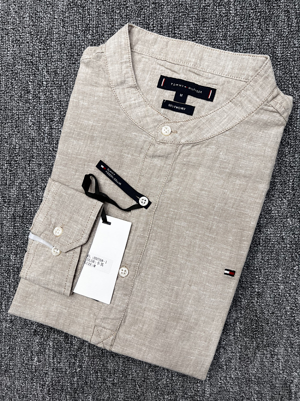 Tommy Hilfiger Regular Fit Band Collar Linen · A3271 — תמונה 24