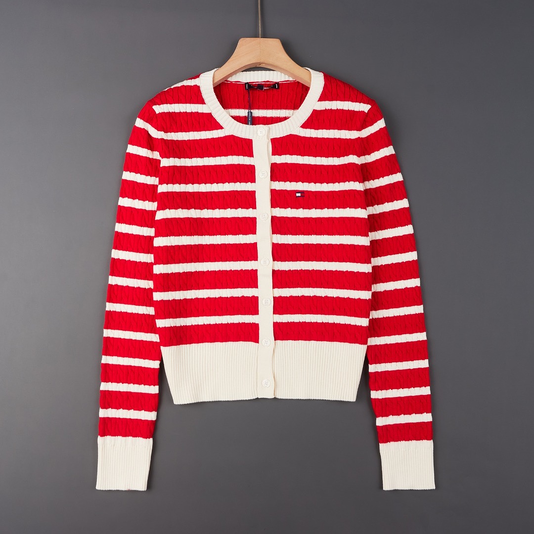 Tommy Hilfiger Stripe Cable Knit Cardigan · A3405 — תמונה 15