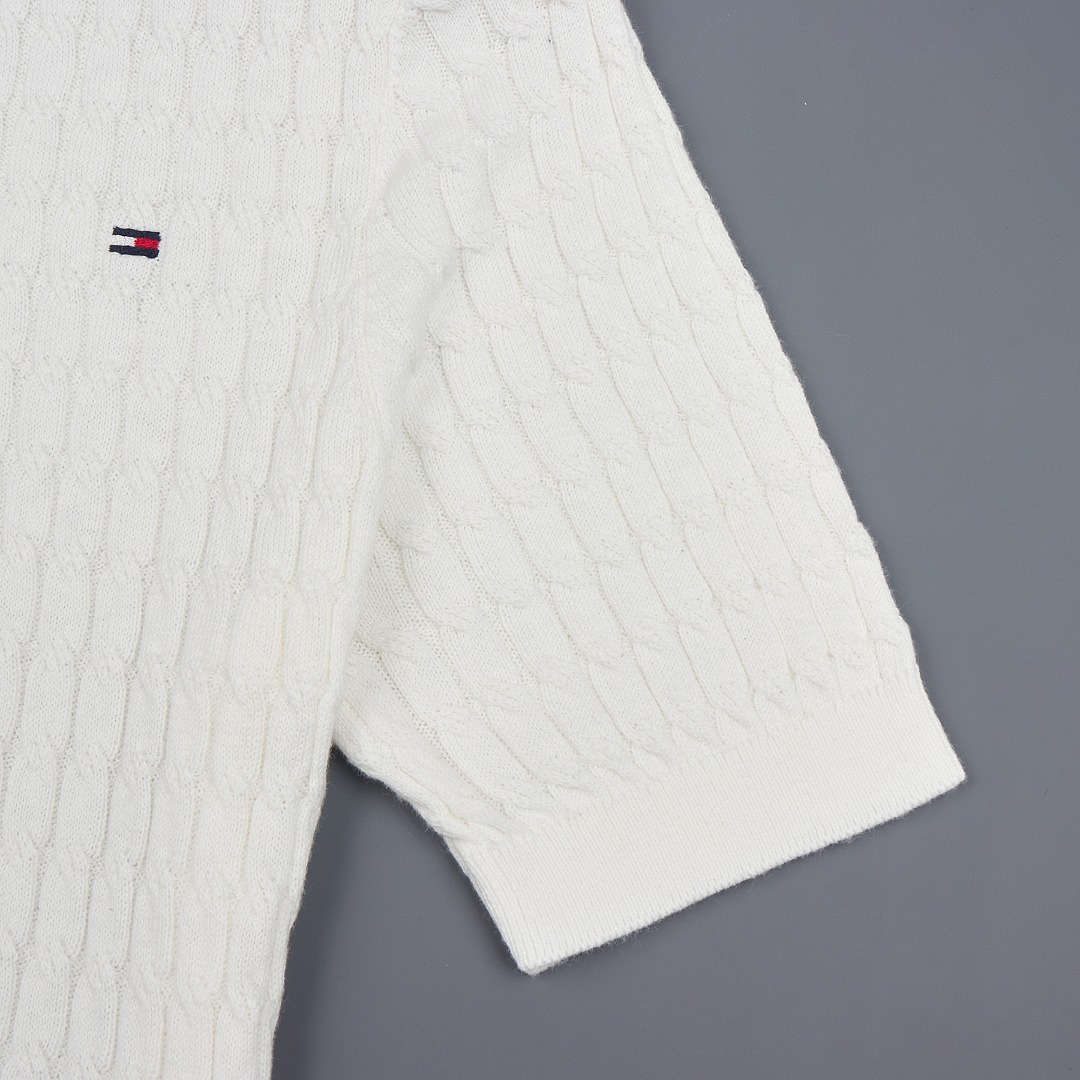 Tommy Hilfiger Short-Sleeve Cable Knit Sweater · A3287 — תמונה 13