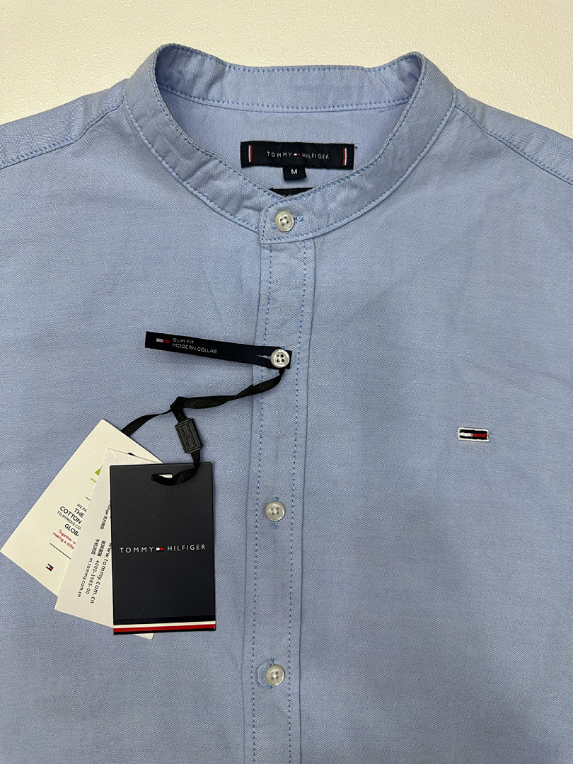 Tommy Hilfiger Regular Fit Band Collar Linen · A2049 — תמונה 12