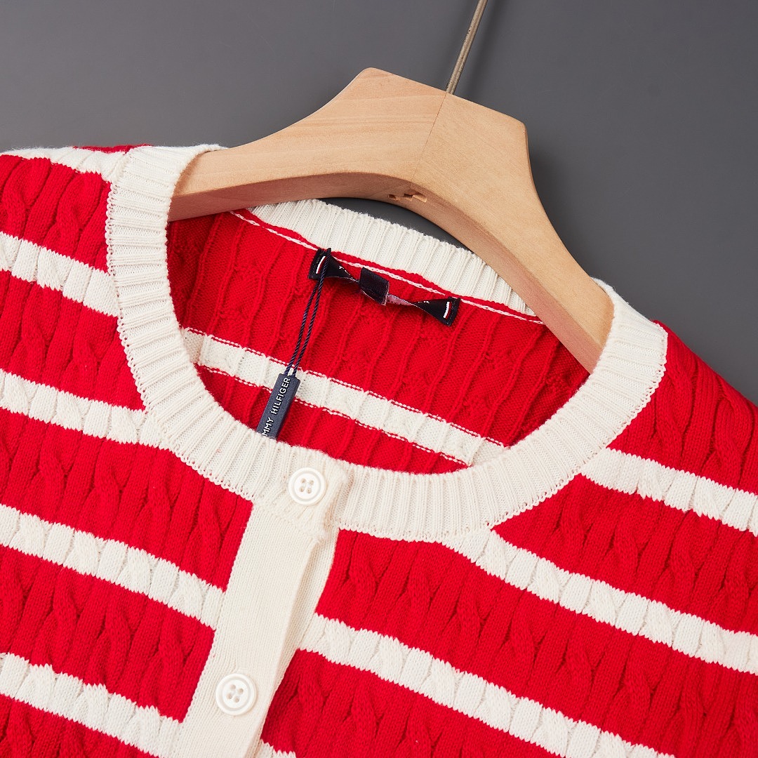 Tommy Hilfiger Stripe Cable Knit Cardigan · A3405 — תמונה 9
