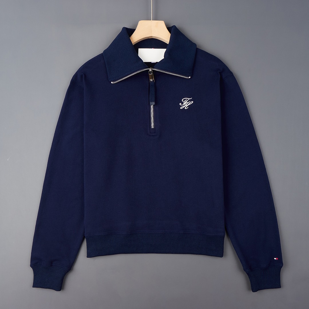 Tommy Hilfiger Logo Embroidery Terry Quarter-Zip Jumper · A3454 — תמונה 16