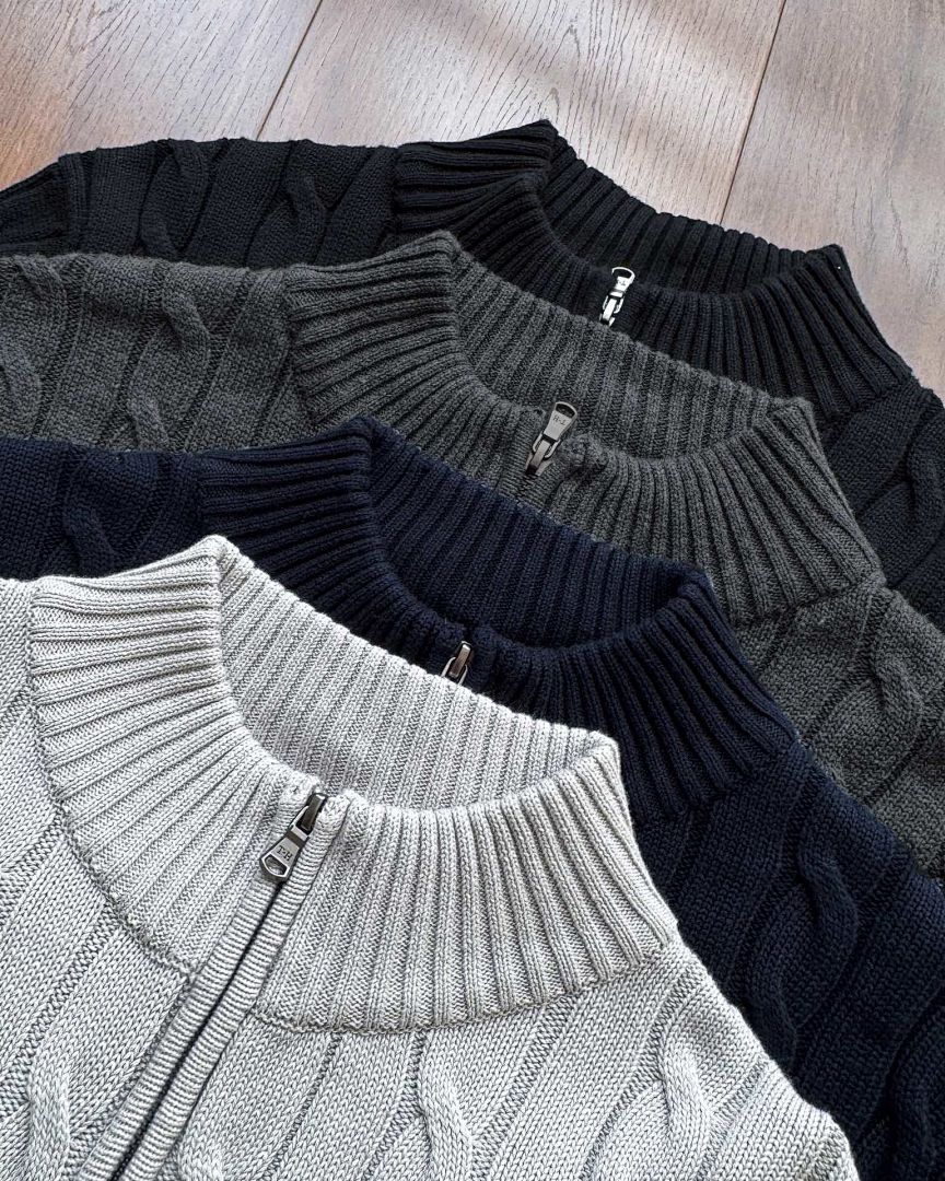 A2937 TM men sweater open collar — תמונה 19