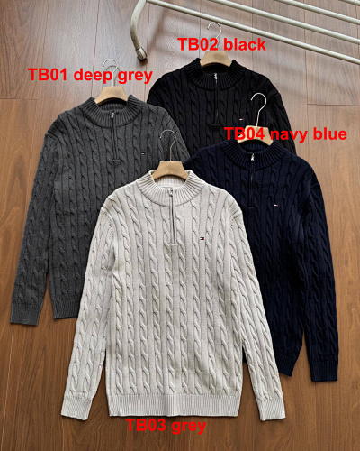 A2937 TM men sweater open collar