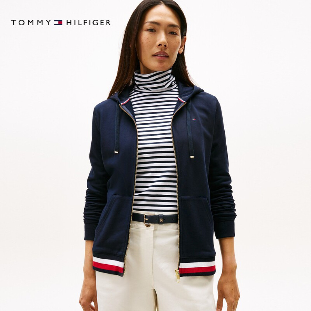 Tommy Hilfiger Signature Stripe Hem Zip Hoodie · A3391 — תמונה 7
