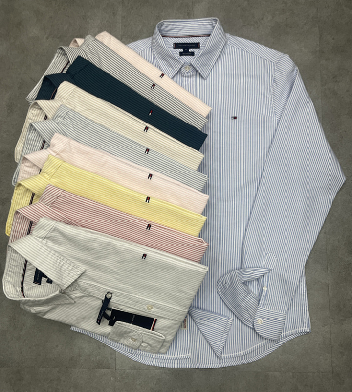 Tommy Hilfiger Regular Fit Stripe Stretch Oxford · A1583