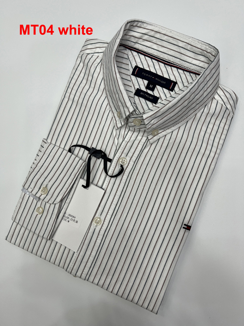 Tommy Hilfiger Regular Fit Stripe Stretch Oxford · A2311