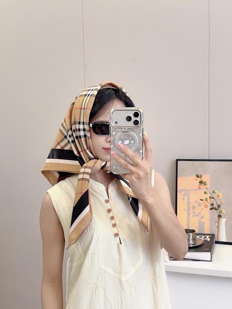 Burberry Check Knight Stamp Silk Scarf · A3310
