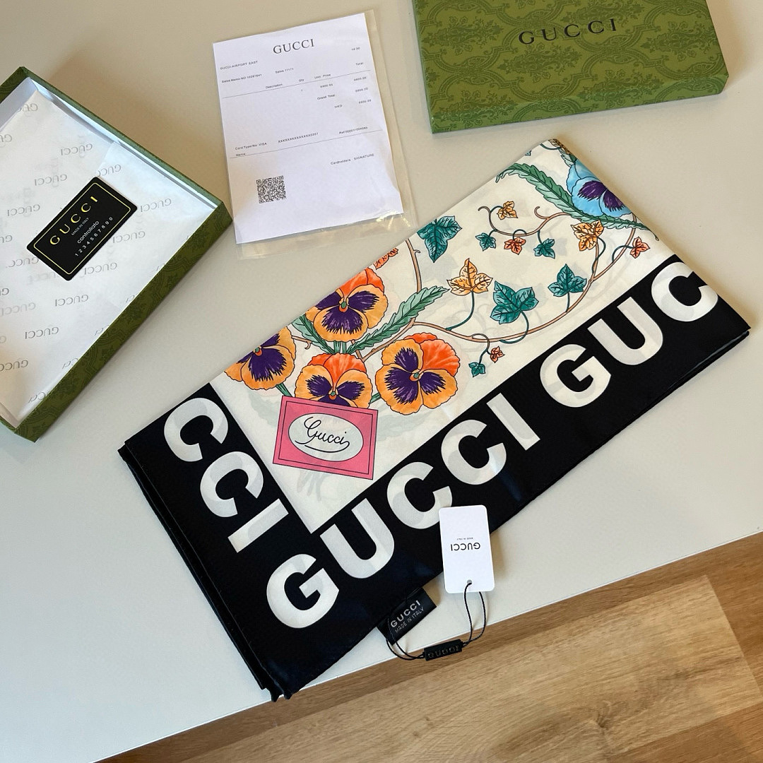 Gucci — צעיף משי · A3276 — תמונה 3