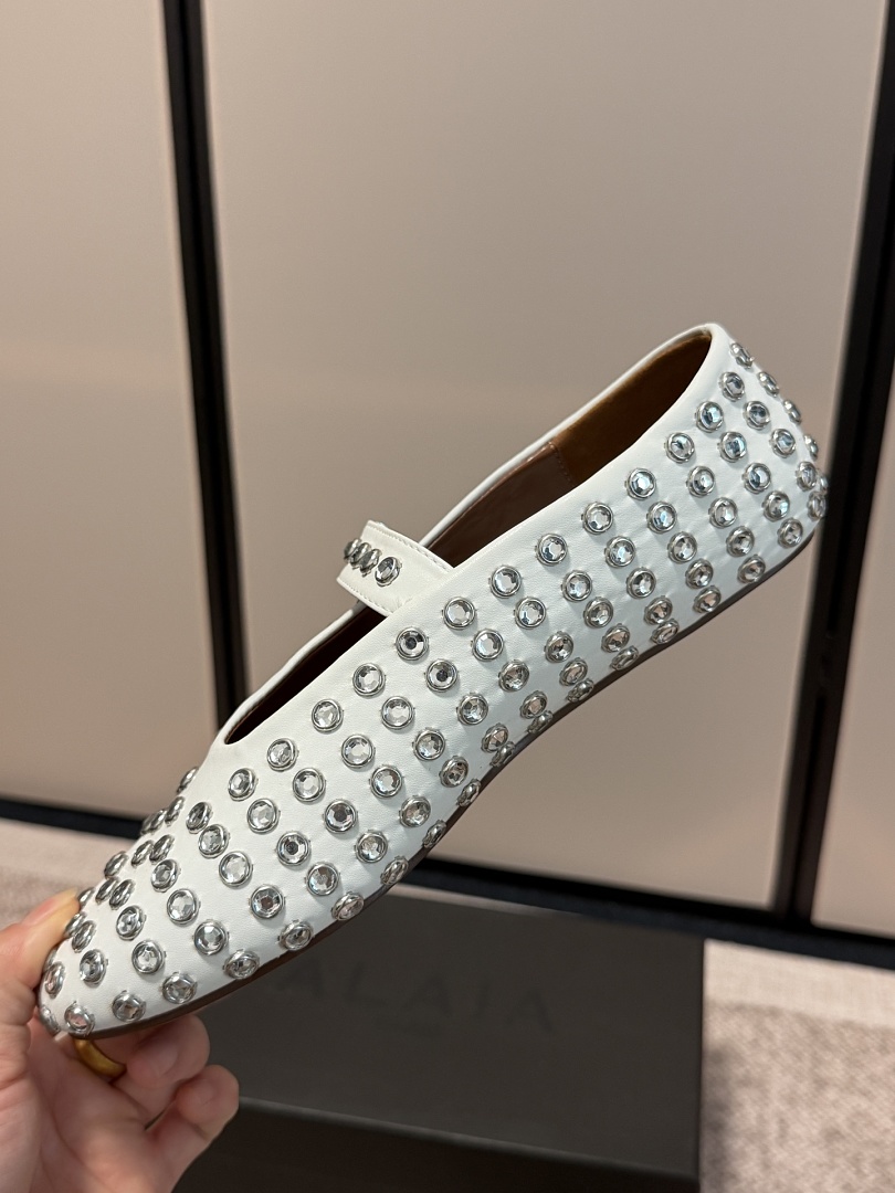 ALAÏA Strass Ballet Flats · R73X — תמונה 9