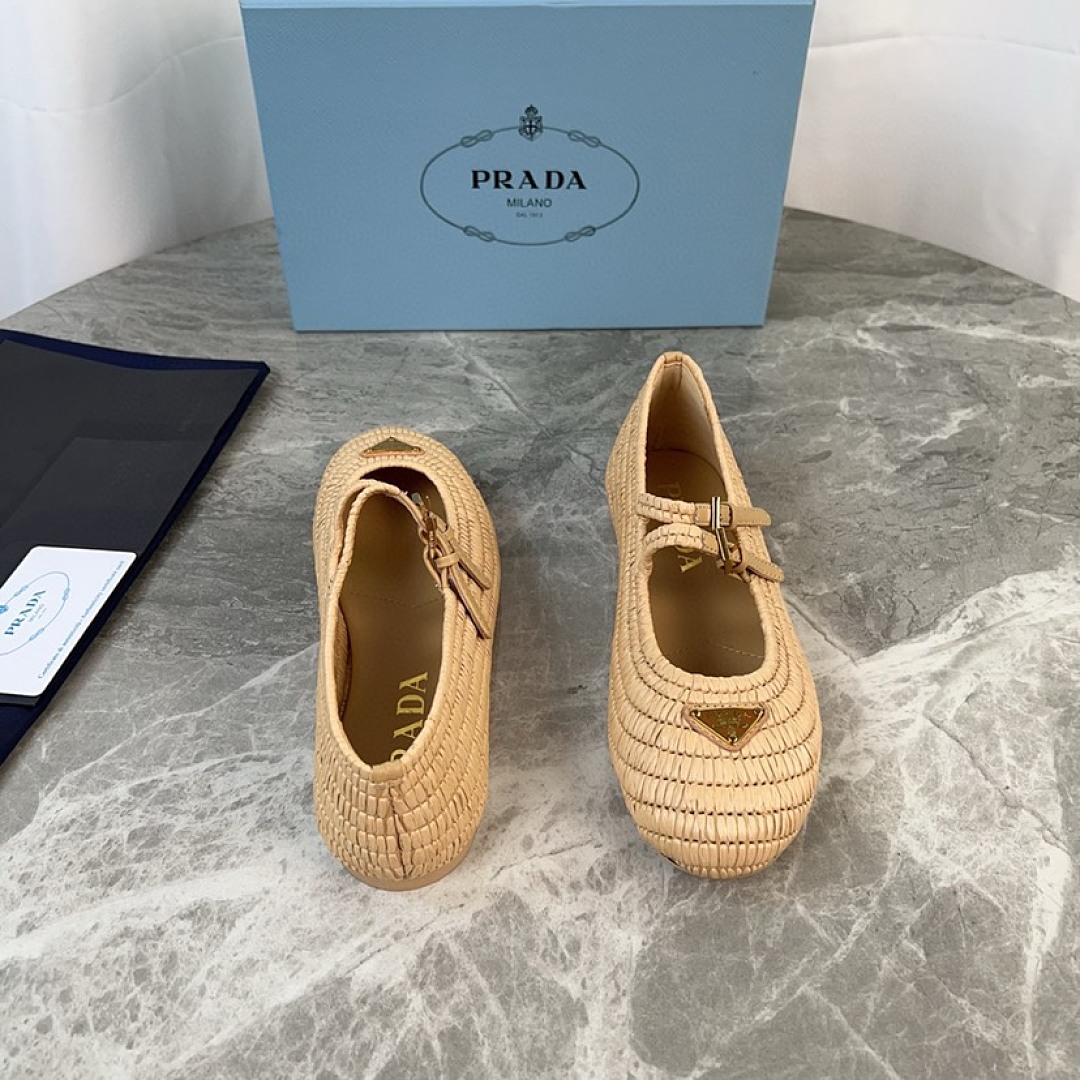 Prada Stuoia Raffia Mary Jane · X85X — תמונה 8