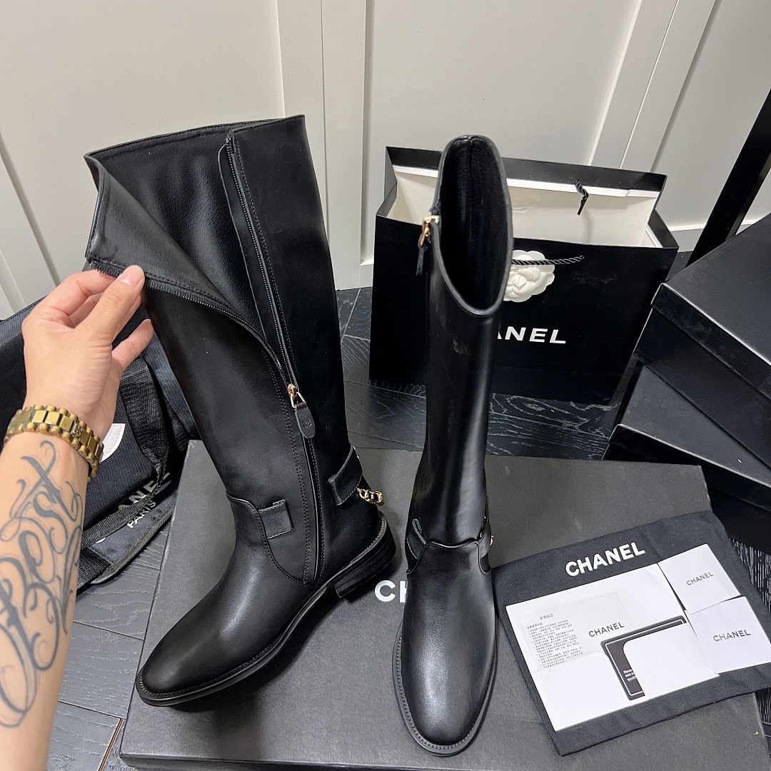 Chanel High Boots Calfskin Chain · T5E — תמונה 13