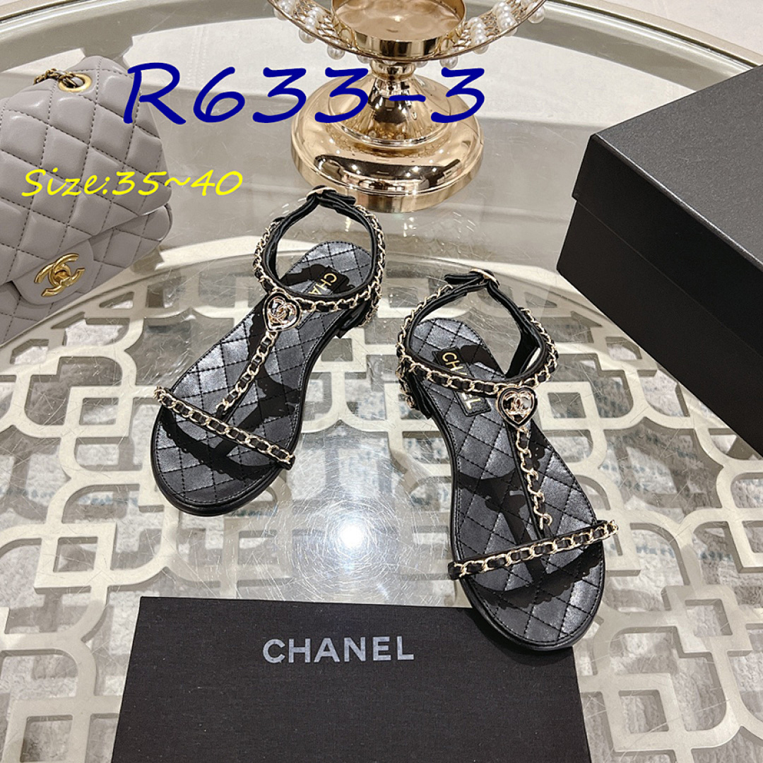 Chanel T-Strap Chain Sandals · R633 — תמונה 3