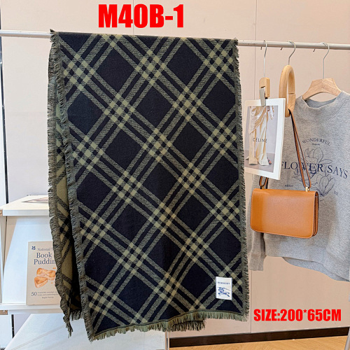 Burberry Wide Check Wool Silk Scarf · M40B