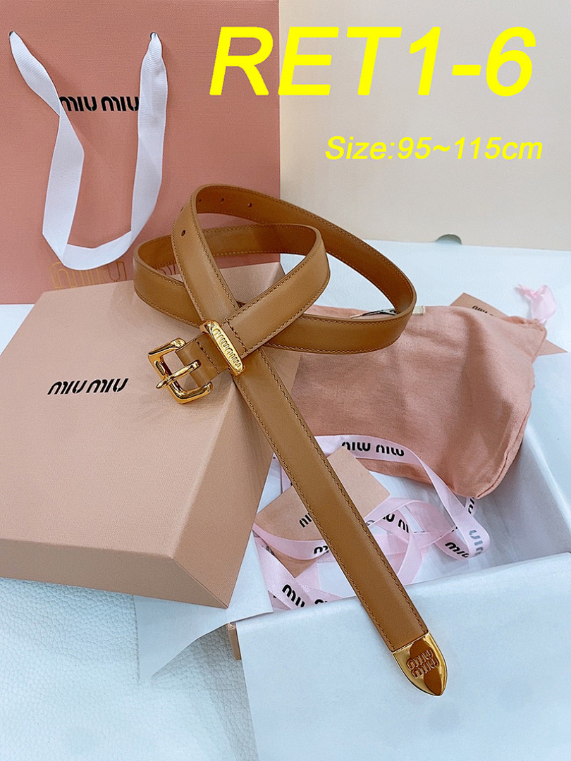 Miu Miu Cognac Leather Belt · RET1 — תמונה 4