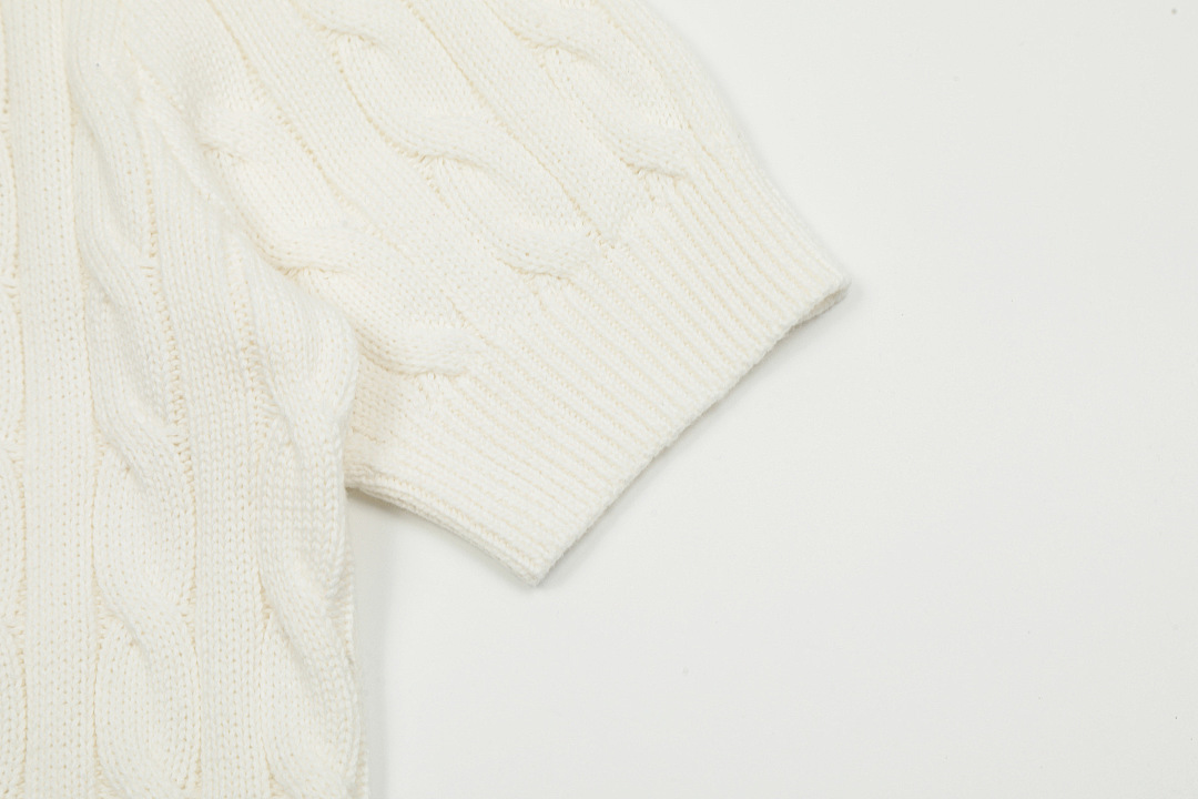 Ralph Lauren Cable-Knit Cotton Short-Sleeve Cardigan · R63G — תמונה 22