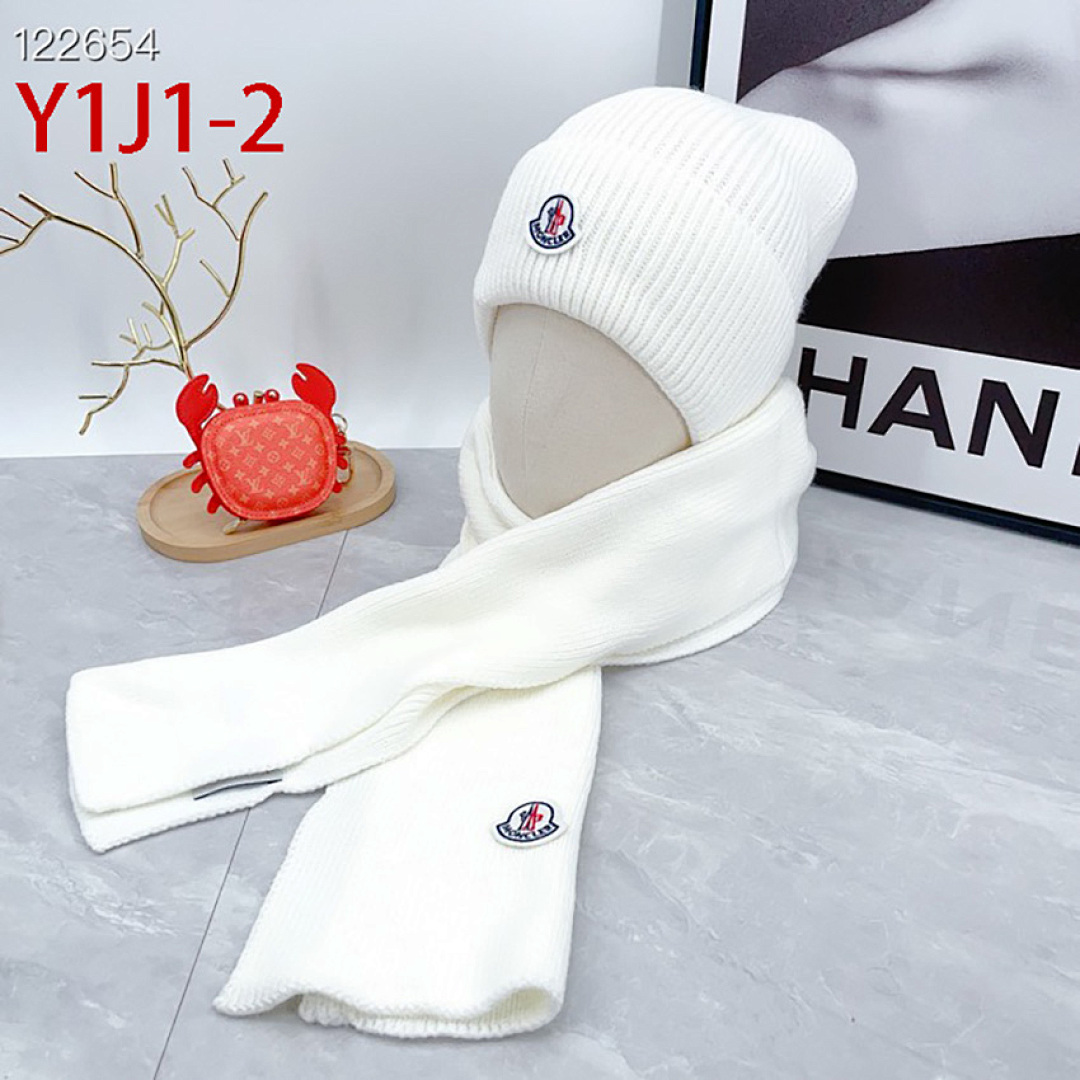 Moncler White Wool Beanie · Y1J1 — תמונה 13