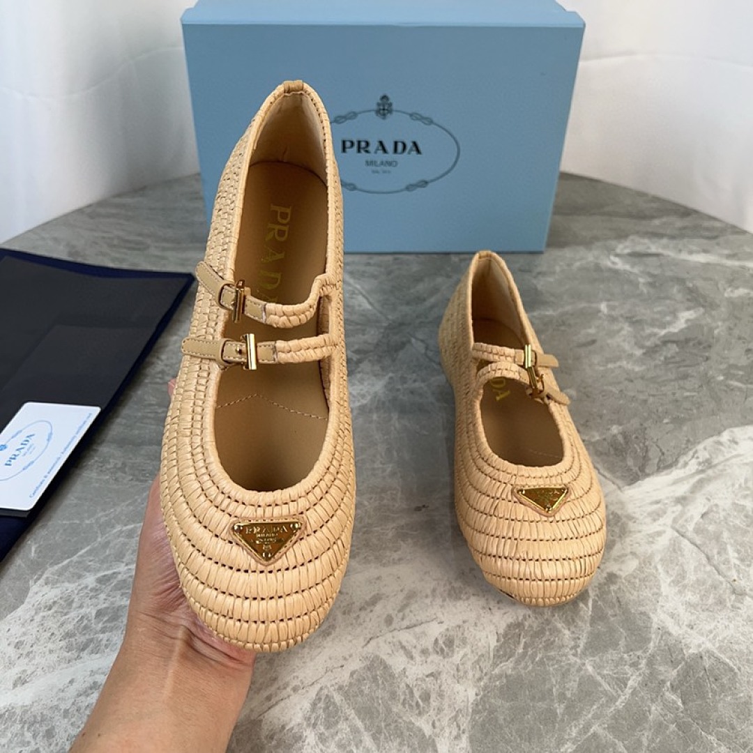 Prada Stuoia Raffia Mary Jane · X85X — תמונה 9