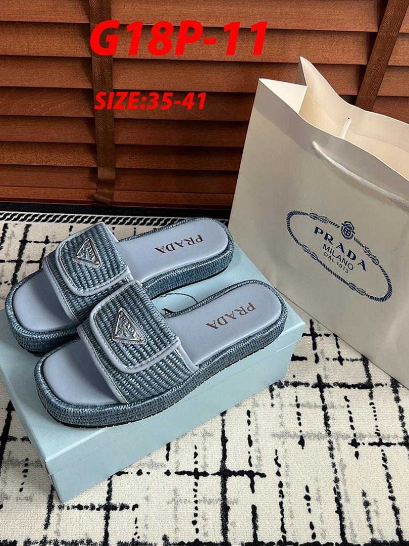 Prada Triangle Logo Slide Sandal · G18P — תמונה 11