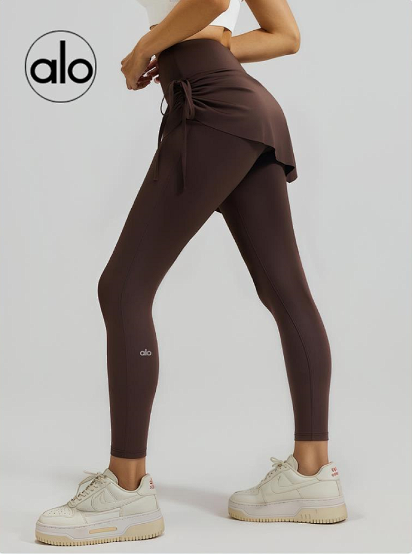 Alo Yoga Drawstring Ruched Yoga Skirted Leggings · 614U