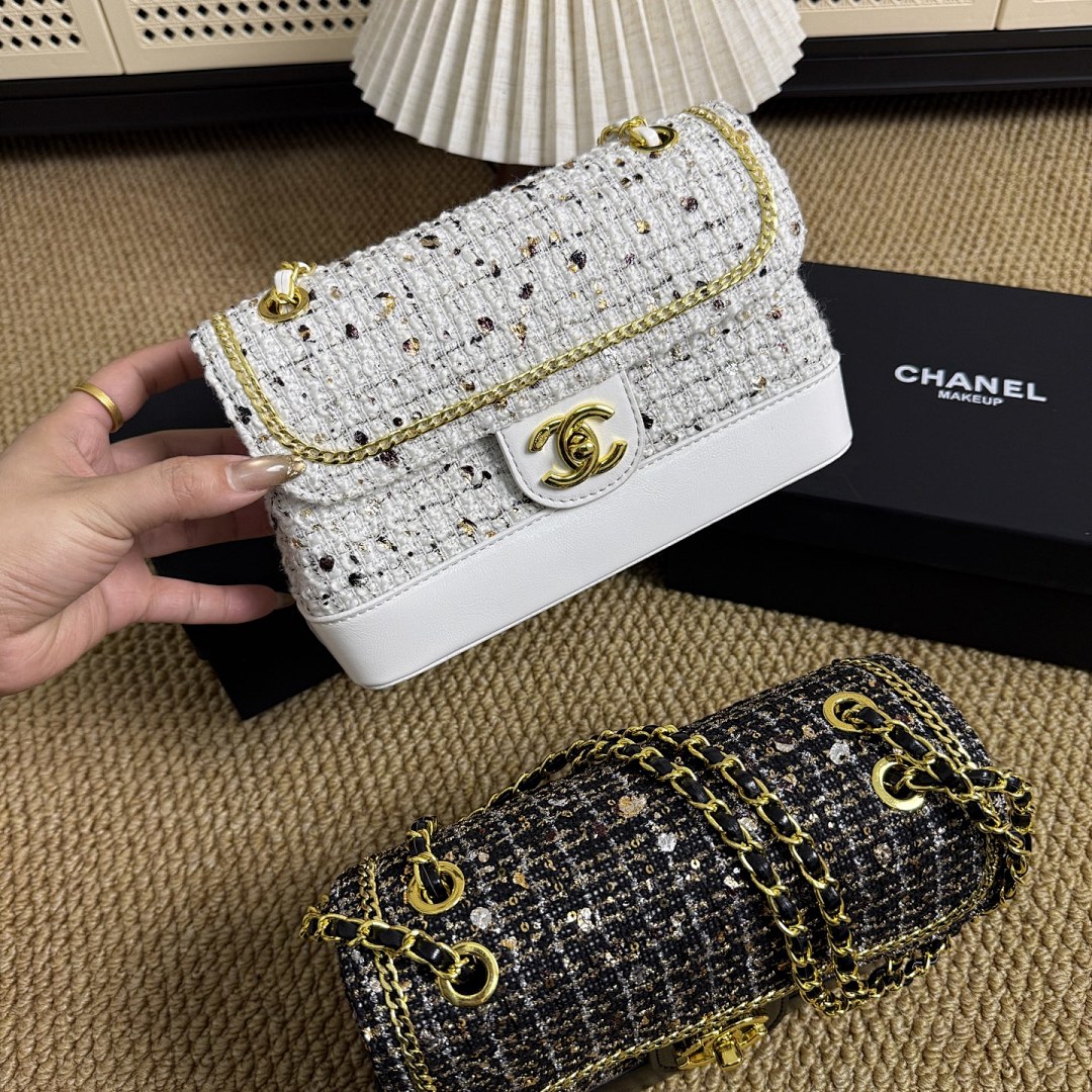 Chanel Tweed Sequin Flap · PTF5 — תמונה 13