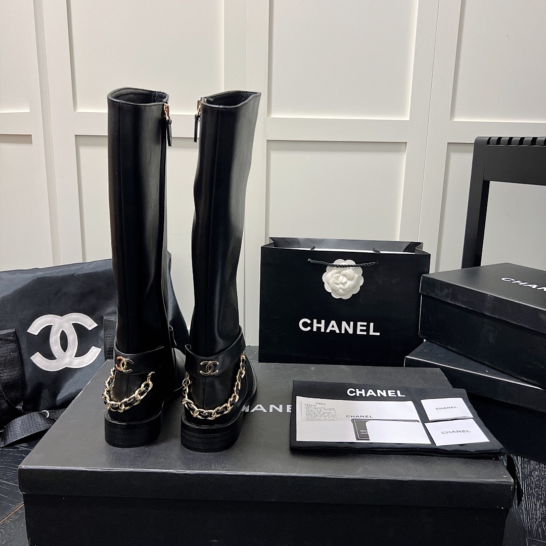 Chanel High Boots Calfskin Chain · T5E — תמונה 11