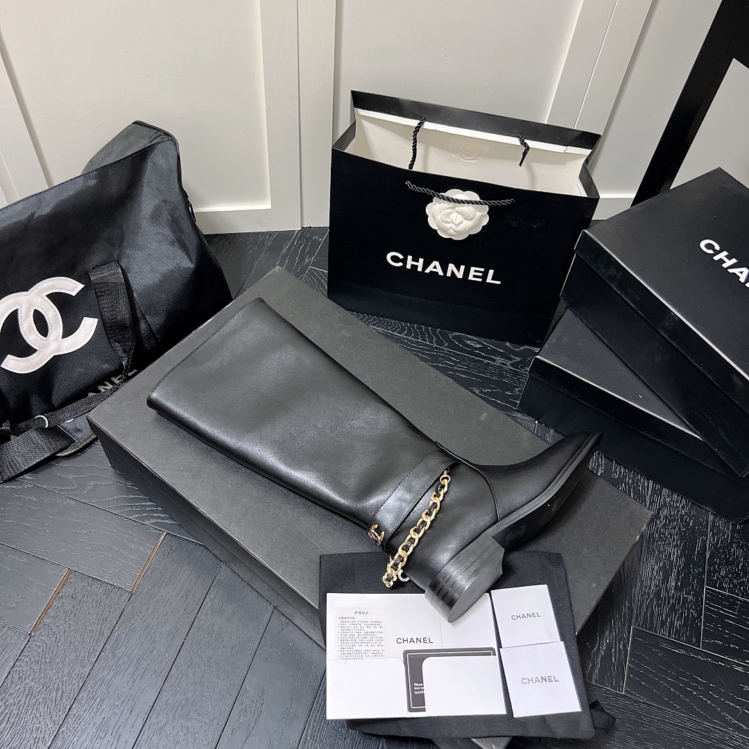 Chanel High Boots Calfskin Chain · T5E — תמונה 10