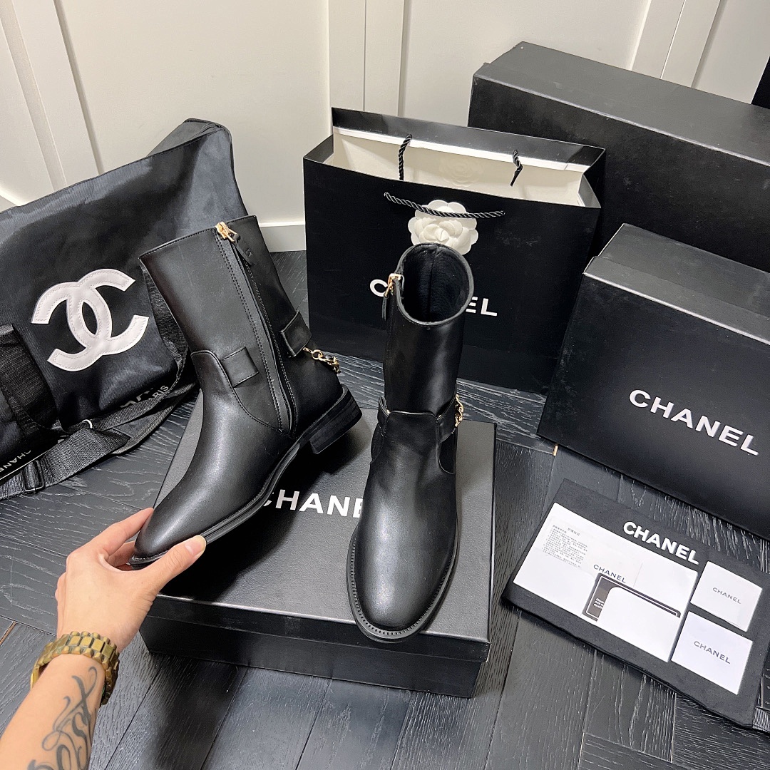Chanel High Boots Calfskin Chain · T5E — תמונה 6