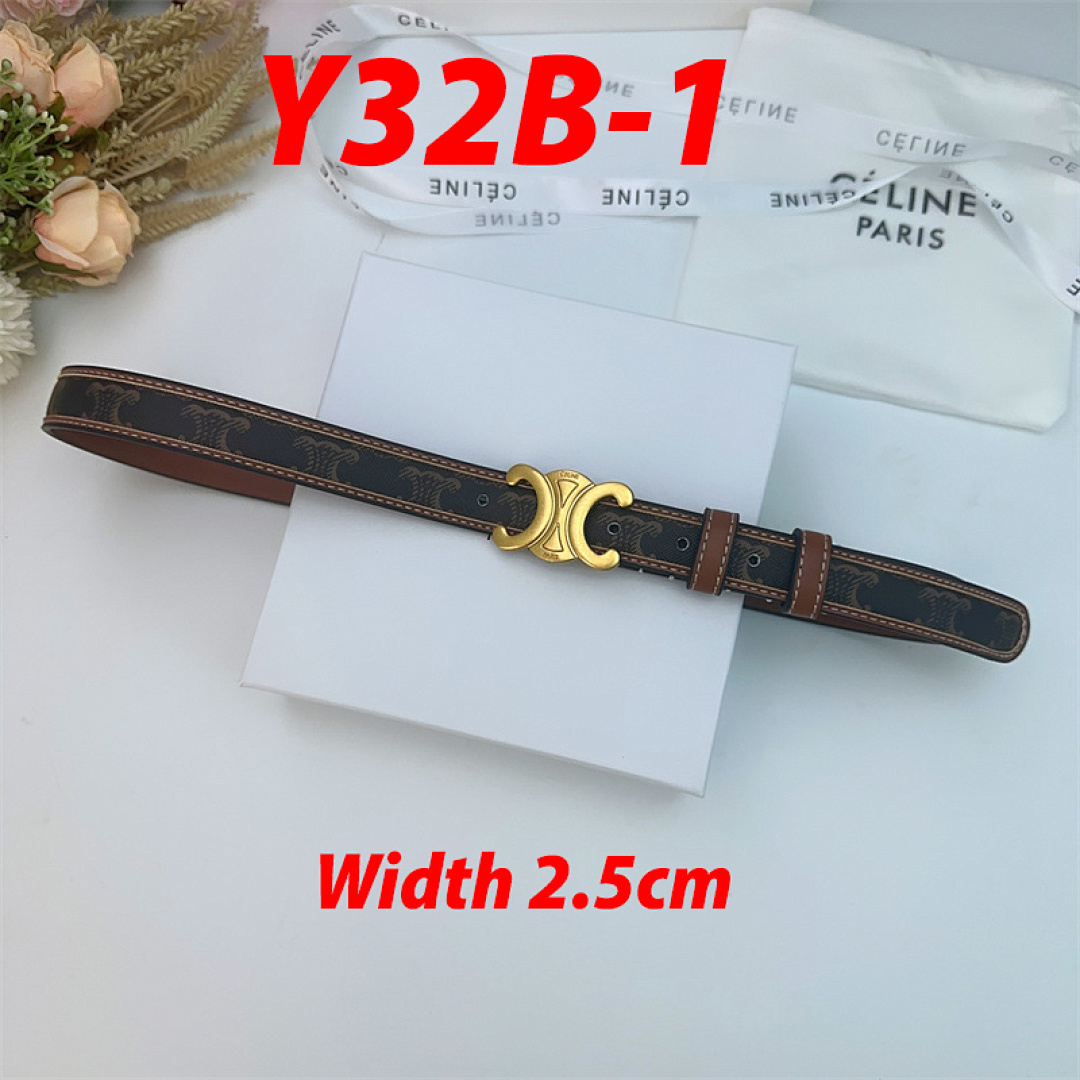 Celine Triomphe Belt 25MM · Y32B — תמונה 9